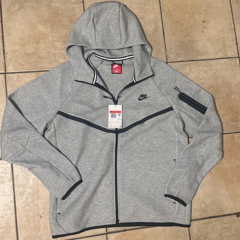 Nike Heather Gray Hoodie with Black Trim